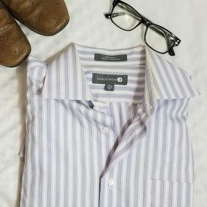 Blue & White Striped Nordstrom Button Down Shirt